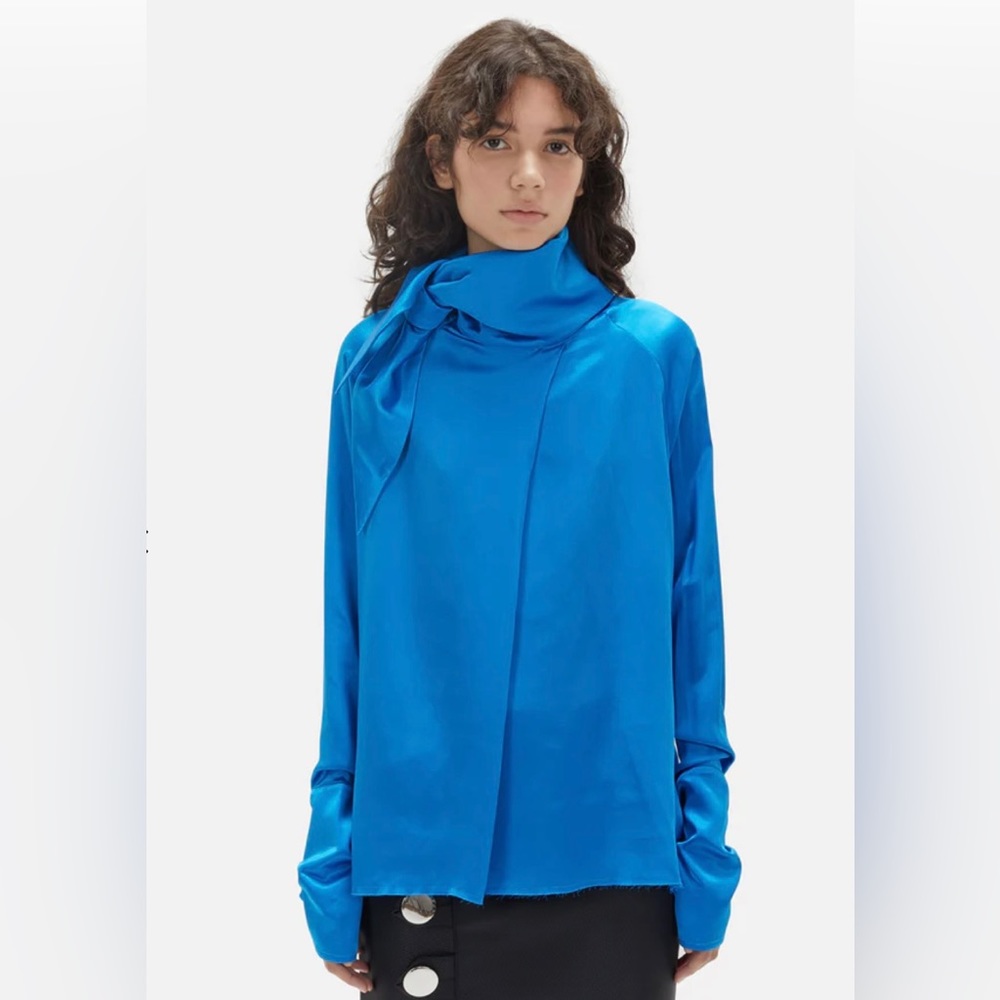 Marques Almeida Crepe Satin Scarf Blouse
X-Small / Turquoise